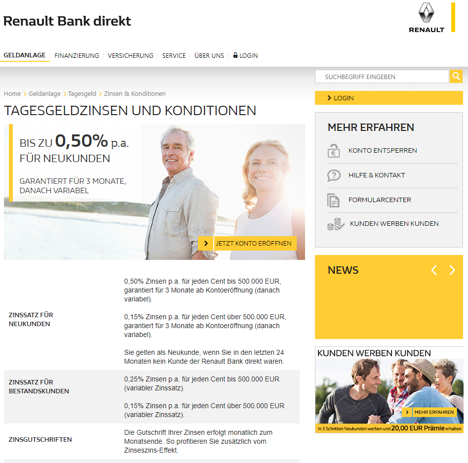 Renault Bank direkt Tagesgeld: Tagesgeld Vergleich ...